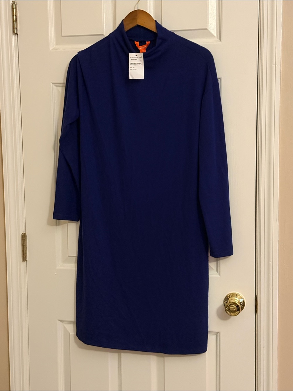 Joe Fresh Royal Blue Mock Neck Long Sleeve Dress